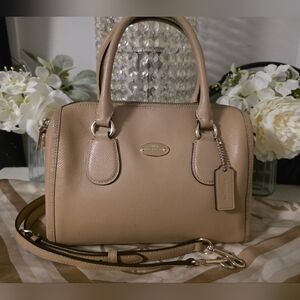 Coach Tan Leather Satchel And Scarf Set